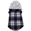 Weekender Dog Sweatshirt Hoodie - Black & White Plaid Flannel (Variation: X-Large)