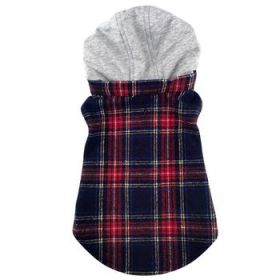 Weekender Dog Sweatshirt Hoodie - Red & Black Plaid Flannel (Variation: X-Large)