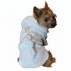 White Gold Crown Cotton Dog Bathrobe By Doggie Design