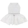 White Lace Dog Wedding Dress With Matching Leash