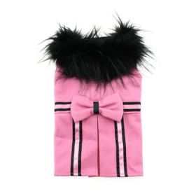 Wool Fur-Trimmed Dog Harness Coat - Pink (Variation: Large)