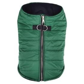 Zip-Up Dog Puffer Vest - Dark Green (Variation: X-Large)