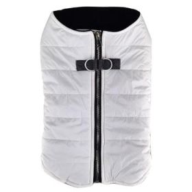 Zip-Up Dog Puffer Vest - White (Variation: Medium)