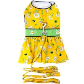 Ladybugs And Daisies Dog Dress With Matching Leash (Variation: Medium)