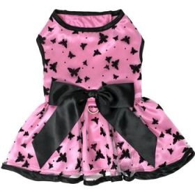 All Aflutter Pink & Black Dog Dress (Variation: Medium)