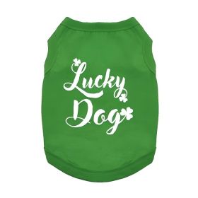 Lucky Dog Dog Shirt - Emerald Green (Variation: 2X-Large)