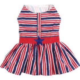 Patriotic Dog Dress With Matching Leash (Variation: Medium)