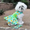 Pineapple Luau Dog Harness Dress With Matching Leash