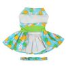 Pineapple Luau Dog Harness Dress With Matching Leash