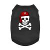 Pirate Skull With Red Bandana Dog Shirt - Jet Black