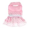 Polka Dot And Lace Dog Dress Set With Leash - Pink