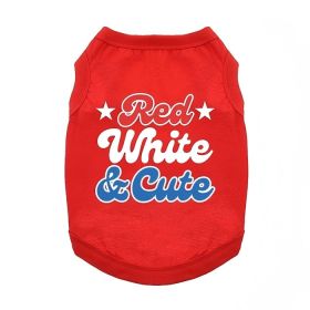 Red White And Cute Dog Shirt - Flame Scarlet Red (Variation: 3X-Large)