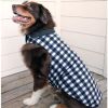 Reversible Fleece Lined Puffer Dog Coat - Black And White Plaid