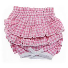 Ruffled Pink Gingham Dog Panties (Variation: X-Large)