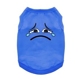 Sad Face Dog Shirt - Nautical Blue (Variation: Small)
