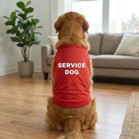 Service Dog Dog Shirt - Flame Scarlet Red (Variation: Small)