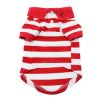 Striped Dog Polo - Flame Scarlet Red And White