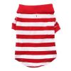 Striped Dog Polo - Flame Scarlet Red And White