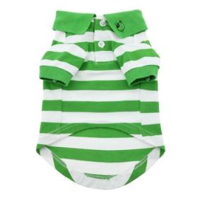 Striped Dog Polo - Greenery And White (Variation: X-Large)