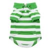 Striped Dog Polo - Greenery And White