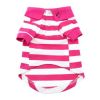 Striped Dog Polo - Pink Yarrow And White