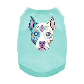 Sugar Skull Dog Shirt - Teal (Variation: Small)