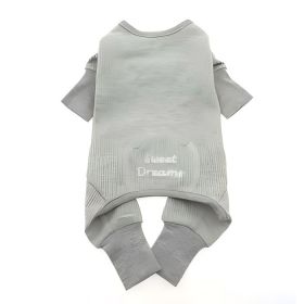 Sweet Dreams Thermal Dog Pajamas - Alloy Gray (Variation: Small)