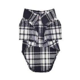Flannel Dog Shirt - Black And White Plaid (Variation: X-Large)