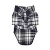 Flannel Dog Shirt - Black And White Plaid