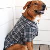 Flannel Dog Shirt - Dark Gray And Pink Plaid