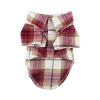 Flannel Dog Shirt - Red And White Plaid