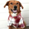 Flannel Dog Shirt - Red And White Plaid