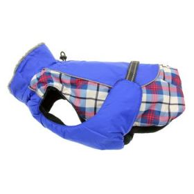 Alpine All-Weather Dog Coat - Royal Blue Plaid (Variation: 5X-Large)