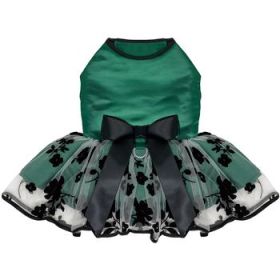 Green And Black Satin Dog Dress (Variation: X-Large)