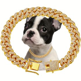 Shiny Diamond Safety Metal Necklace (Color: Gold Black, size: L)