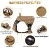 Tactical Pet Chest Service Dog Harness Vest Adjustable Reflective Dog Harness Metal Buckle Hiking Training