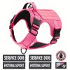 Tactical Pet Chest Service Dog Harness Vest Adjustable Reflective Dog Harness Metal Buckle Hiking Training