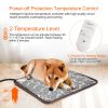 1Pc Pet Heating Pad Dog Cat Electric Heating Mat Waterproof Adjustable Warming Blanket With Chew Resistant Steel Cord Case
