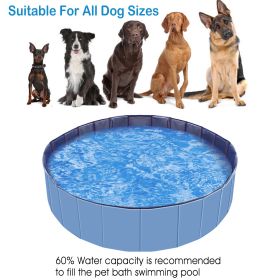 1Pc 160 X 160 X 30cm-63.0 X 63.0 X 11.8inch Foldable Pet Swimming Pool PVC  Dog Swim Pool Bathing Tub Playmat Pools (Option: 1Pc Blue)