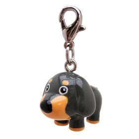 Poly 3-D Long Ears Grey Dog Charm (Color: Grey, size: 1" x 3/4" x 5/8")
