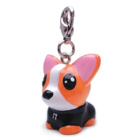 Poly 3-D Long Ears Grey Dog Charm (Color: Black, size: 1" x 1" x 1")
