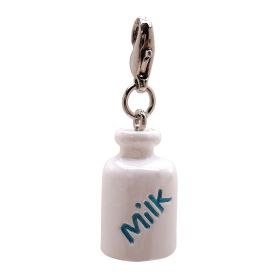Poly 3-D Long Ears Grey Dog Charm (Color: White, size: 1/2" x 3/4" x 1/2")