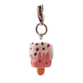 Poly 3-D Long Ears Grey Dog Charm (Color: Pink, size: 1/2" x 3/4" x 1/2")
