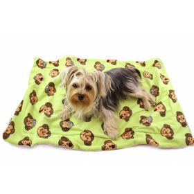 Double Layered Silly Monkey Fleece/Ultra-Plush Blanket (Color: Lime, size: 30" x 20")