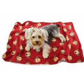 Double Layered Silly Monkey Fleece/Ultra-Plush Blanket (Color: Burgundy, size: 30" x 20")