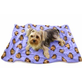 Double Layered Silly Monkey Fleece/Ultra-Plush Blanket (Color: Lavender, size: 50" x 30")