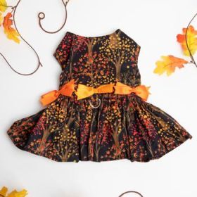 Fall Leaves Harness Dress With Matching Leash (Variation: X-Small)