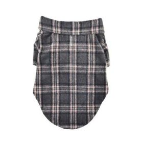 Flannel Dog Shirt - Dark Gray And Pink Plaid (Variation: XX-Small)