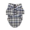 Flannel Dog Shirt - Gray And Blue Plaid