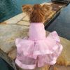 Pink Lace & Ruffles Dog Dress With Matching Leash